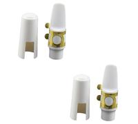 BESTonZON 2pcs Replacement Resin Saxophone Mouthpiece for Alto Saxophone White Design Sound Quality Musical Accessory for Performance and Practice