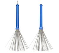 BESTonZON 2pcs Retractable Wire Drum Brushes for Jazz Drums Stainless Steel Percussion Brush Compact Design for Easy Storage Comfortable Handle for Acoustic Music