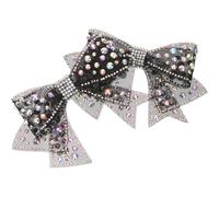 BESTonZON 2pcs Rhinestone Bow Shoe Charms, Mesh and Rhinestone Shoe Decorations for Ladies, Eye-catching Accessory for Party and Birthday Heels