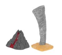 BESTonZON 2pcs Sand Table Props Volcano and Tornado Models Plastic Micro Landscape Ornaments for Stem Education Interactive Natural Disaster Teaching Tools for Classroom and Outdoor Learning