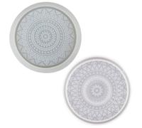 BESTonZON 2pcs Silicone Coaster Mold Round Decorative DIY Accessories Practical Anti-wear Silicone Material for Family Gathering and Banquet