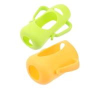 BESTonZON 2pcs Silicone Feeding-Bottle Covers for Baby, Lightweight and Comfortable Holding Touch, Beautiful Assorted Colours, Universal Anti-Scald Bottle Sleeve Protector for Random Color