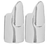 BESTonZON 2Pcs Silver Metal Nail Rings Fingertip Manicure Jewelry Set, Adjustable Open Design for Women, Vintage Punk Style Nail Art Accessories for Party and Daily Wear