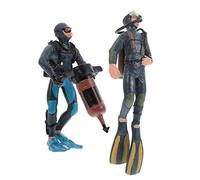 BESTonZON 2pcs Simulated Diver Figurines PVC Model Educational Science Desktop Adornments for Underwater Adventure and Diving Learning Decor