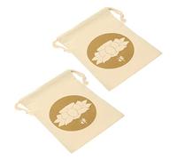 BESTonZON 2pcs Singing Bowl Storage Bag Buddhist Gong Holder Zen Hot Stamping Pattern Cotton