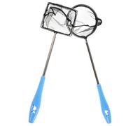 BESTonZON 2pcs Small Aquarium Net with Adjustable Telescopic Stainless Steel Handles Fine Mesh Shrimp and Fish Catching Nets for Betta Tanks Ponds and Aquarium Cleaning