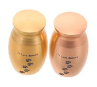 BESTonZON 2pcs Small Pet Urns with Paw Print Memorial Ashes Holder for Dogs and Cats Elegant Mini Cremation Keepsake Box for Ashes Fur and Mementos Suitable for Shelves and Bedside Tables