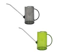 BESTonZON 2Pcs Stainless Steel Watering Can with Long Spout Transparent Black and Green Watering Kettle for Indoor and Outdoor Plants Lightweight with Measurement Markings