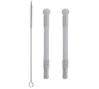 BESTonZON 2pcs Straw Shape Teether Soothing Teething Toy for Soft Silicone Molar Rods for Teething Relief at Home Go