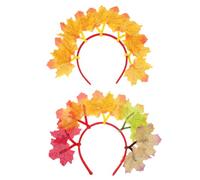 BESTonZON 2pcs Thanksgiving Maple Leaf Headband Fall Autumn Decorative Headband for Festival Harvest Hair Accessories