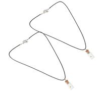 BESTonZON 2pcs Tiny Glass Vial Mustard Seed Necklace for Men and Women PU Leather Religious Keepsake Jewelry Christian Inspirational Faith Pendant Seed Charm