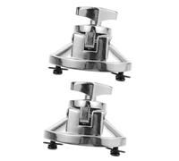 BESTonZON 2pcs Tom Stand Pearl Tom Mount Tom Drum Kit Mount Bracket Double Tom Mount Leg Clamp Base Drum Kit Parts Drum Kit Accessories Instrument Parts Drum Mount Bracket Silver Zinc Alloy
