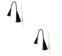 BESTonZON 2pcs Traditional Boys and Girls Agogo Bell Percussion Instrument Wooden Stick for Samba Music