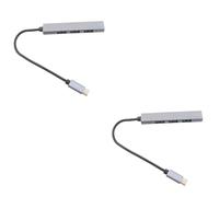 BESTonZON 2pcs Usb c Data Hub Alloy Usb Hub 4-port High Speed Transmission Otg Phone Data Dock
