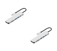 BESTonZON 2pcs Usb Hub Adapter Type-c Multifunction Hub Laptop Computer Adapter Reader Fast Charging Extend Inputs