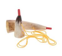 BESTonZON 2pcs Viking Ox Horn Blowing War Trumpet Lightweight Loud Medieval Instrument for Pirate Cosplay Halloween Festivals Party Performance Props