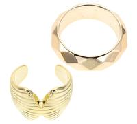 BESTonZON 2PCS Vintage Geometric Acrylic Irregular Open End Chunky Bangle Set for Women, Modern Stackable Arm Cuff Bracelets Suitable for Summer and Daily Wear