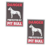BESTonZON 2Pcs Vintage Retro Dog Warning Sign Outdoor Hanging Garden Warning Signs for Courtyard Lawn Decor Visible Dog Pattern