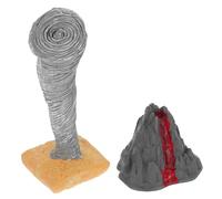 BESTonZON 2pcs Volcano Tornado Figurines Plastic Sand Table Models Realistic Natural Disaster Simulation Educational for Teachers Science Experiments