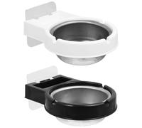 BESTonZON 2pcs Wall Mounted Ash Trays Cigarette Butts Ashtray with Super Suction Power Waterproof Design Abs Aluminum Alloy Stainless Steel Liner for Desktop Decorations and Living Room