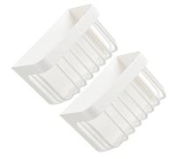 BESTonZON 2pcs Wall-mounted Storage Rack Bathroom Shelving Large Capacity White Hips No Wall Damage No Left Marks Indoor Bathroom Organizer