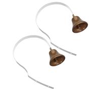 BESTonZON 2pcs Wall Mounted Vintage Metal Dog Doorbell Adjustable Puppy Potty Training Bells for Indoor Use, White Cast Iron Bell for Puppy Toilet Training and Dog Door