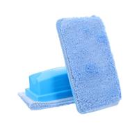 BESTonZON 2Pcs Water Soluble Chalkboard Eraser with Replaceable Pads, Small Dry Erasers for School and Office, Dustless Chalk Cleaner for Blackboard and Whiteboard Use