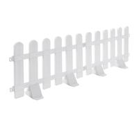 BESTonZON 2Pcs White Garden Picket Fence with Reinforced Rounded Base, 50X30Cm Plastic Lawn Border Panels for Path Edging and Outdoor Landscape Decoration