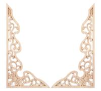 BESTonZON 2pcs Wood Carving Appliques Wood Carved Onlay Classical Artistic Decoration Material for Beds and Door Home Decoration