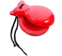 BESTonZON 2pcs Wooden Castanets Percussion Instruments for Music Education Finger Castanets for Dance Rhythm Cognitive Development Musical Toys for Parties Classes