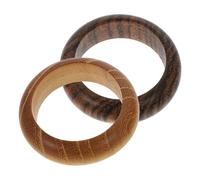 BESTonZON 2pcs Wooden Finger Rings Set, Creative Minimalist Wood Material Finger Accessories, All-matched Stylish Decoration for Women, Handmade Statement Rings for Daily Wear