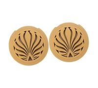 BESTonZON 2pcs Wooden Guitar Soundhole Cover Acoustic Guitar Accessory for Feedback Control Pattern