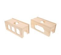 BESTonZON 2pcs Wooden Hamster Tunnel for Guinea Pig Exploring Chamber Small Pet Hideout Bed Toy Natural Material for Hamsters Rabbits Gerbils Activity