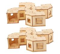 BESTonZON 2pcs Wooden Hamster Tunnel Maze for Small Pets Gerbil Labyrinth Activity Exercise for Hamsters Rats and Mice Healthy Stress Relief