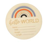 BESTonZON 2pcs Wooden Monthly Cards for Newborns Growth Tracker Discs Pregnancy Journey Markers Shower Sign and Photo Props Random Color