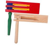 BESTonZON 2pcs Wooden Soundboards Educational Ratchet Noise Maker for Boy Girl Music Hand Percussion for Parties and Family Activities