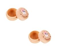 BESTonZON 2pcs Wooden Tooth Storage Box for Boy Girl Keepsake Holder Modern Minimalist Design Compact for Easy Storage for Preserving Teeth and Hair Boy Girl