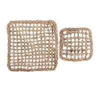BESTonZON 2pcs Woven Grass Mat for Rabbits and Small Pets Chew Activity Protector Pad for Guinea Pigs Chinchillas Hamsters Paw Protection and Dental Health