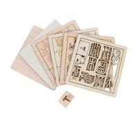 BESTonZON 2set Wooden Educational Printing Toy Kit for Boys and Girls Fun Science Experiment Chinese Characters Hands Learning Creative Development