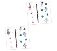 BESTonZON 2sets Astronaut Height Growth Chart Decal Measure Sticker for Boys and Girls Bedroom Space Decorations Boys and Girls Growth Ruler Wall Sticker