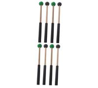 BESTonZON 2sets Beginner to Pro Drumsticks Wooden Handle Rubber Mallets Tongue Drum Marimba Practice Mallets 2pairs*2