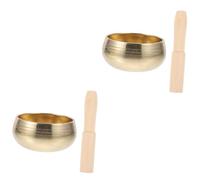 BESTonZON 2sets Tibetan Singing Bowl Meditation Yoga Bowl Mallet Creative Sound Holder for Relaxation