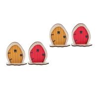 BESTonZON 2sets Wooden Fairy Door Decoration for Garden Miniature Door Ornaments for Play Durable Craft for Dollhouse Accessories Photography Props 2pcs*2