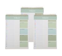 BESTonZON 3 Books Daily Task List Notepad Twin-wire Spiral to Do List Pads A5 5.5"x8.7" Lightweight Comprehensive Planning Tool Minimalist Design with Tear-off 52 Sheets for Travel on The Go