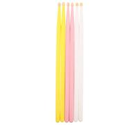 BESTonZON 3 Pairs 5A Maple Drumsticks Set for Beginners, Colored Wood Percussion Sticks in Pink White Yellow, Rhythm Drum Wand Accessories for Teens and Marching Drummers