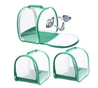 BESTonZON 3 Pcs Butterfly Habitat Mesh Cage with Fine Breathable Net Zipper Opening for Easy Access Suitable for Caterpillars and Small Insects Mesh Enclosure for