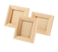 BESTonZON 3 PCS Miniature Wood Photo Frames Set - Unfinished DIY Craft for Dollhouse Decorations, Perfect for Room Box Models, Arts and Crafts Projects, and Photo Props
