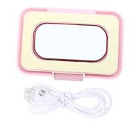 BESTonZON 3 Pcs Wipe Warmer Automotive Battery Wet Wipes Warmer Car Mount Warm Wipes Dispenser Battery for Car Plastic Containers Makeup Wipes Warmer Quick Portable Pink Baby Thermostat Abs