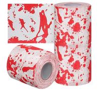 BESTonZON 3 Rolls Halloween Toilet Paper with Unique Bloody Print Design, Comfortable Touch and Absorbent Performance, for Parties and Homes, Funny Prank Bathroom Tissue Roll