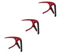 BESTonZON 3 Sets Guitar Capo Musical Instrument Capo Single Handed Capos Capo for Electric Guitar Acoustic Guitar Tuner Guitar Tone Modified Guitar Finger Mandolin Tuners Bass Pick Red Metal